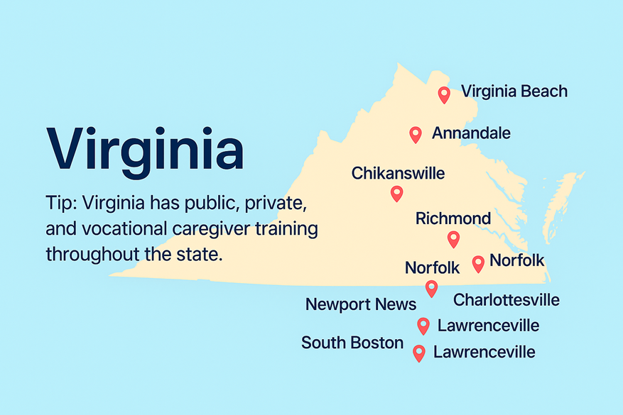 Public, Private, & Vocational Caregiver Schools in Virginia